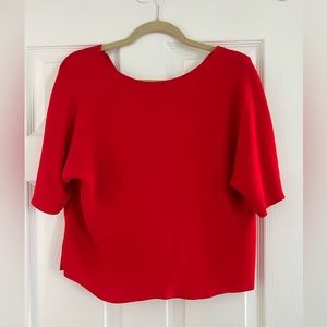 Vibrant, electric red COS top — perfect for a date night!